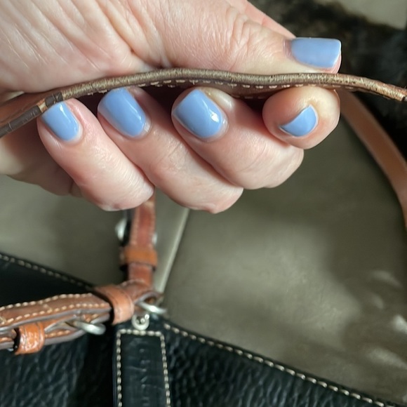 COACH black satchel purse with brown leather straps - Picture 10 of 12